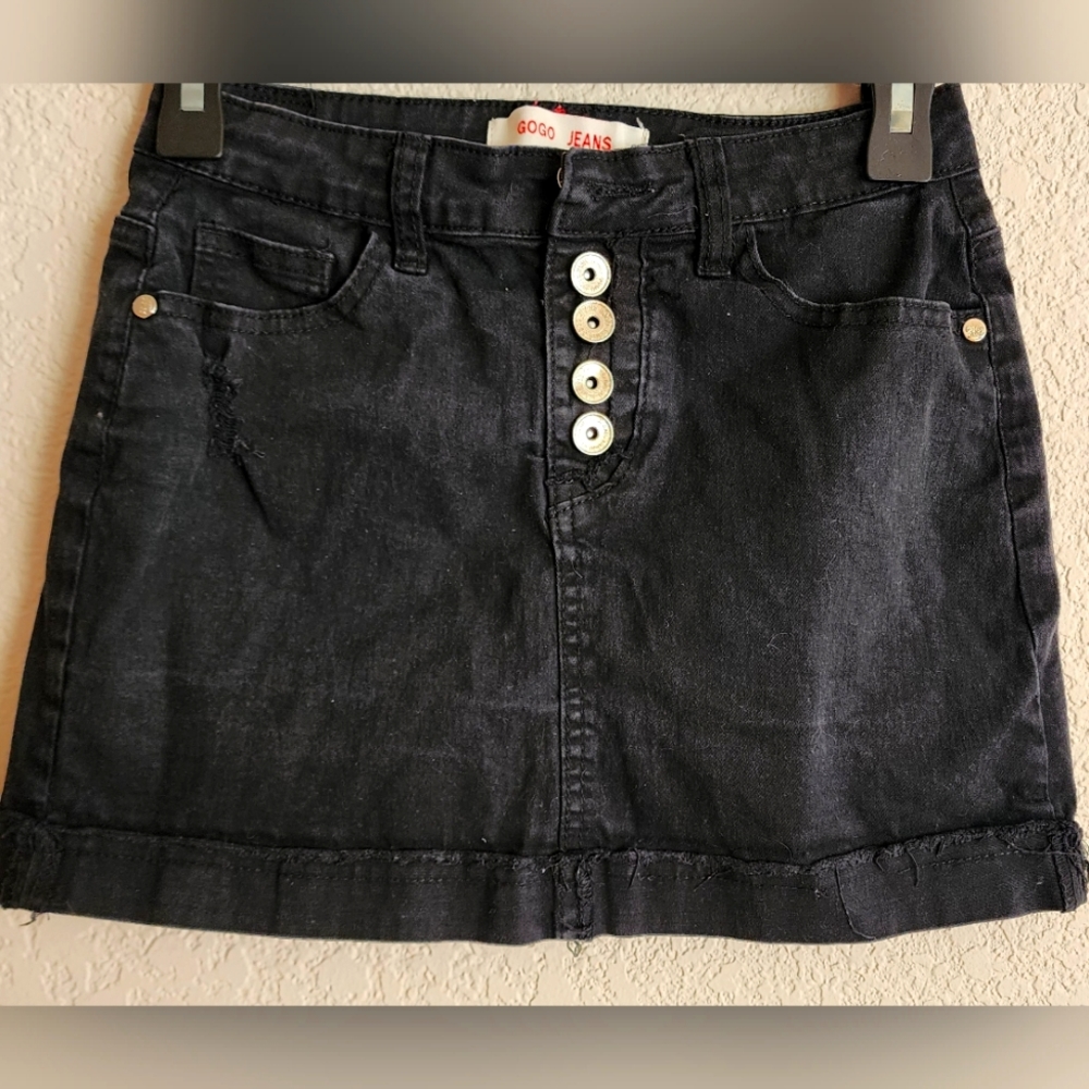 GOGO distressed mini skirt